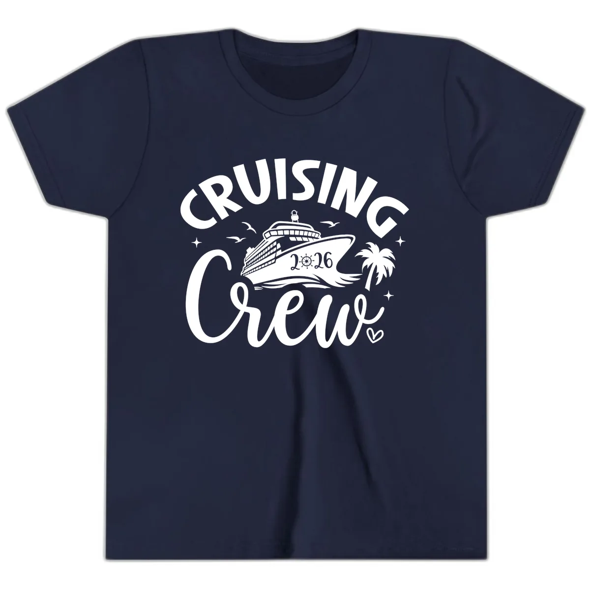 Cruising Crew 2026 Family Cruise Vacation Youth T-Shirt in Navy