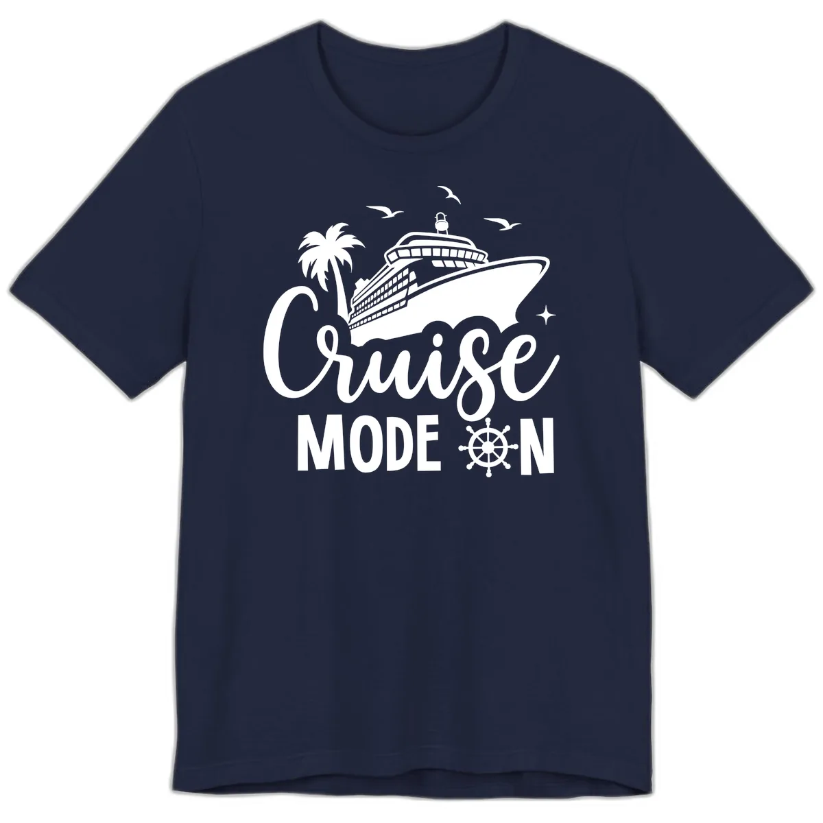 Cruise Mode On Ship Vacation Apparel Premium T-Shirt in Navy