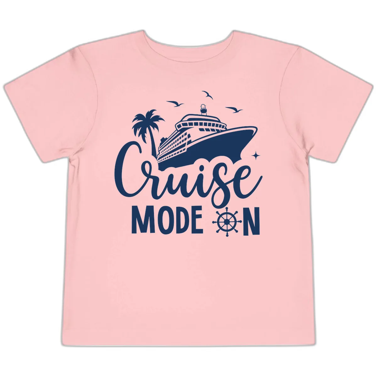 Cruise Mode On Ship Vacation Apparel Toddler T-Shirt in Pink