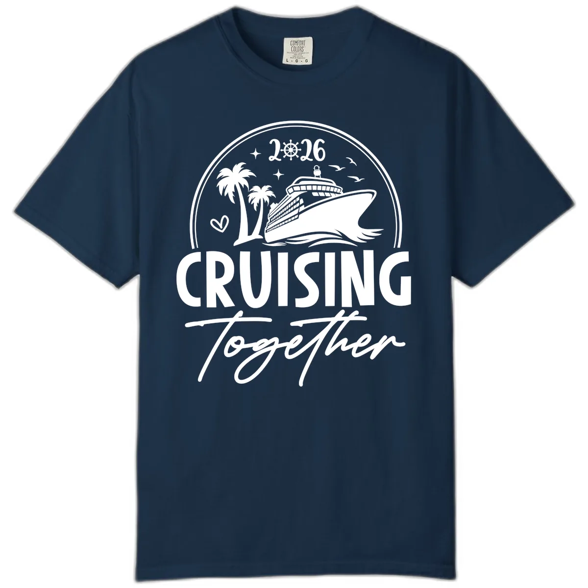 Family Cruise Together 2026 Vacation Apparel Comfort Color in True Navy