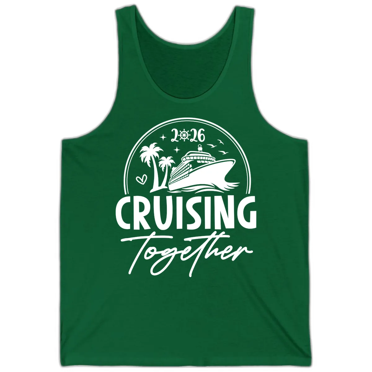 Family Cruise Together 2026 Vacation Apparel Tank in Kelly