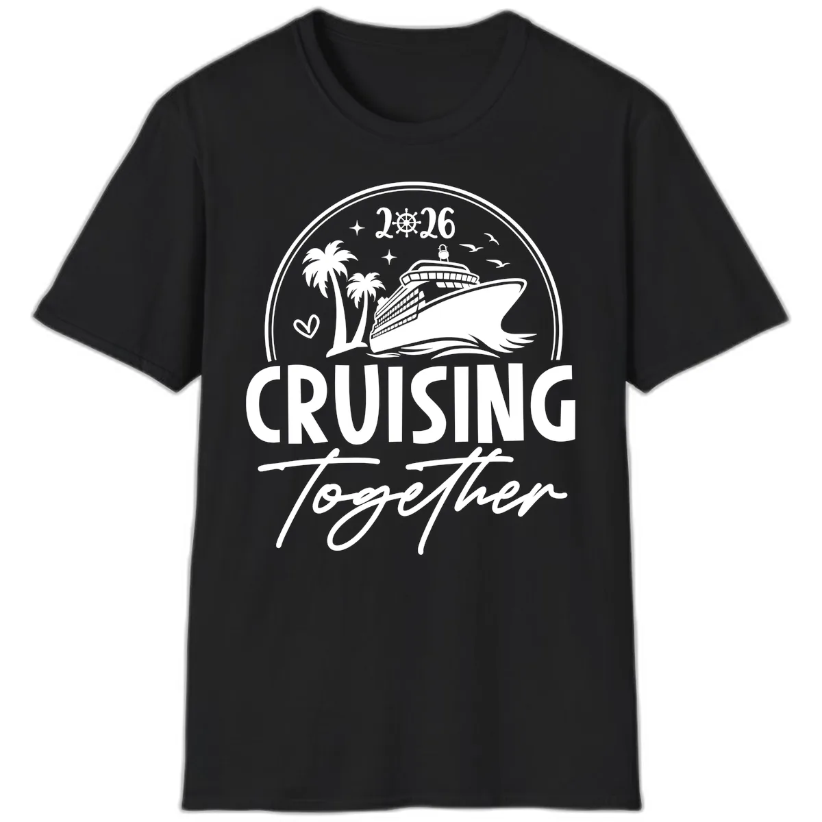 Family Cruise Together 2026 Vacation Apparel T-Shirt in Black