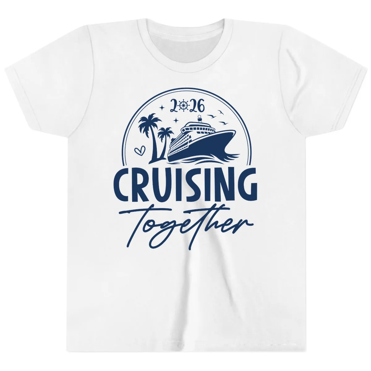 Family Cruise Together 2026 Vacation Apparel Youth T-Shirt in White