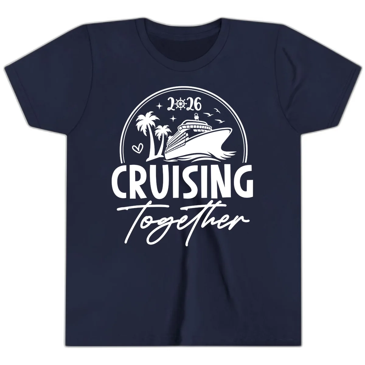 Family Cruise Together 2026 Vacation Apparel Youth T-Shirt in Navy