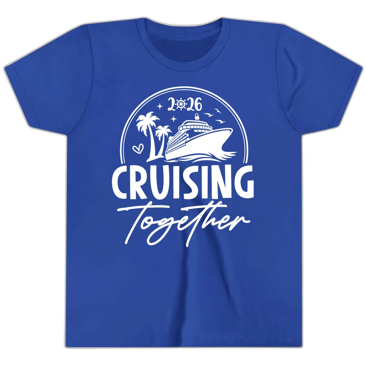Family Cruise Together 2026 Vacation Apparel Youth T-Shirt in True Royal