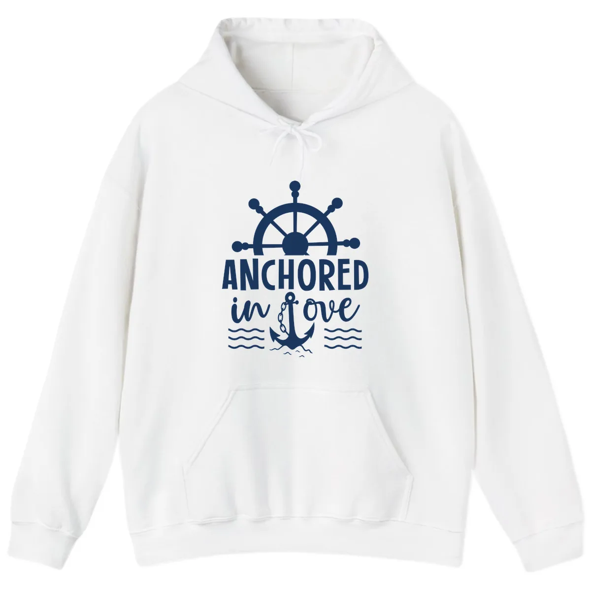 Anchored In Love Family Cruise Vacation Apparel Hoodie in White