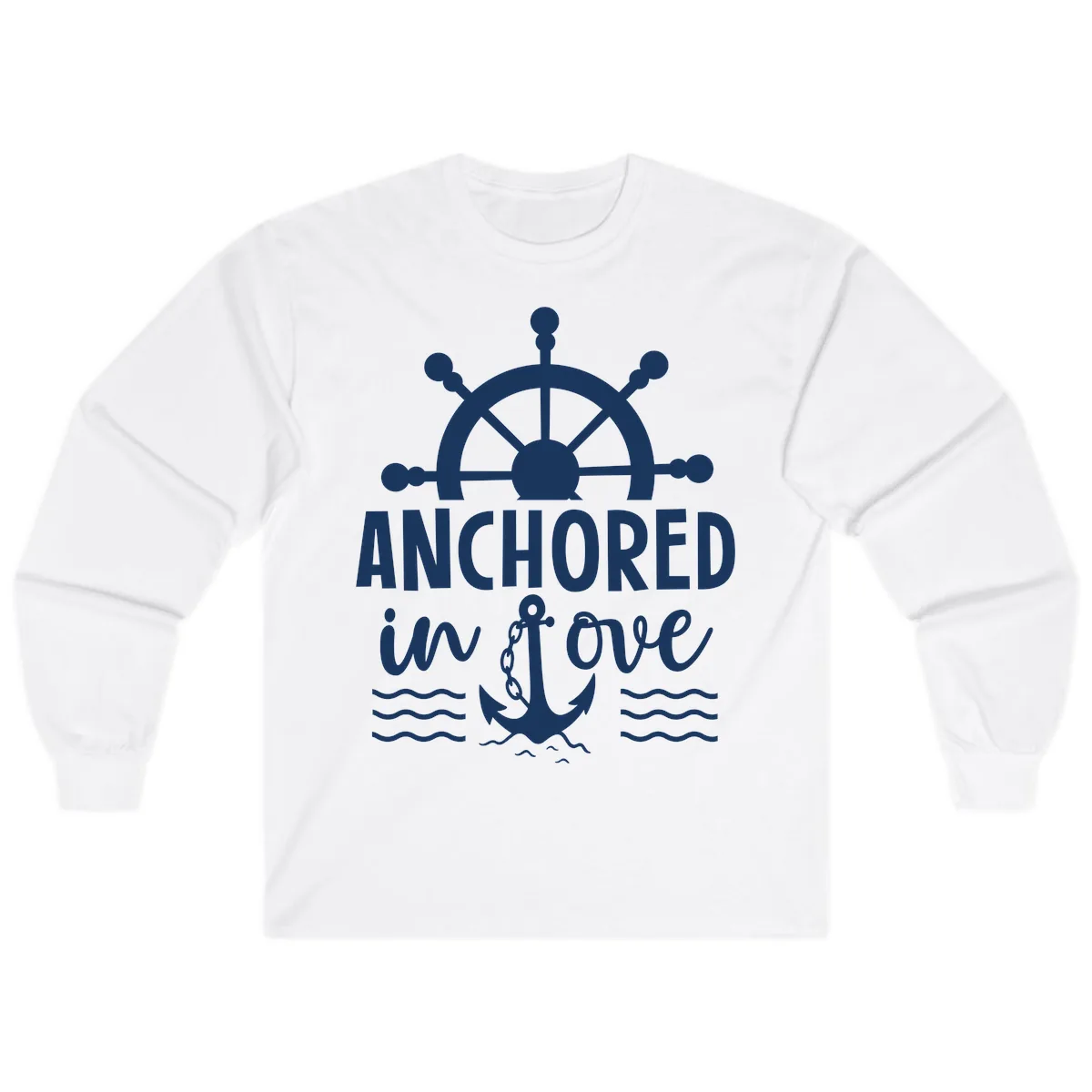 Anchored In Love Family Cruise Vacation Apparel Long Sleeve in White