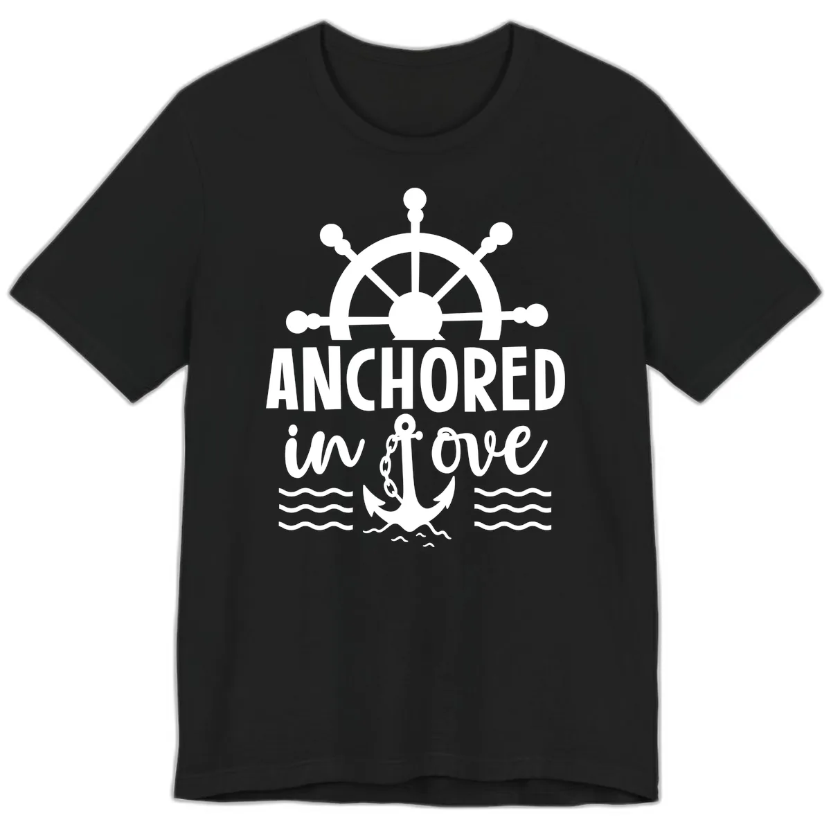 Anchored In Love Family Cruise Vacation Apparel Premium T-Shirt in Black