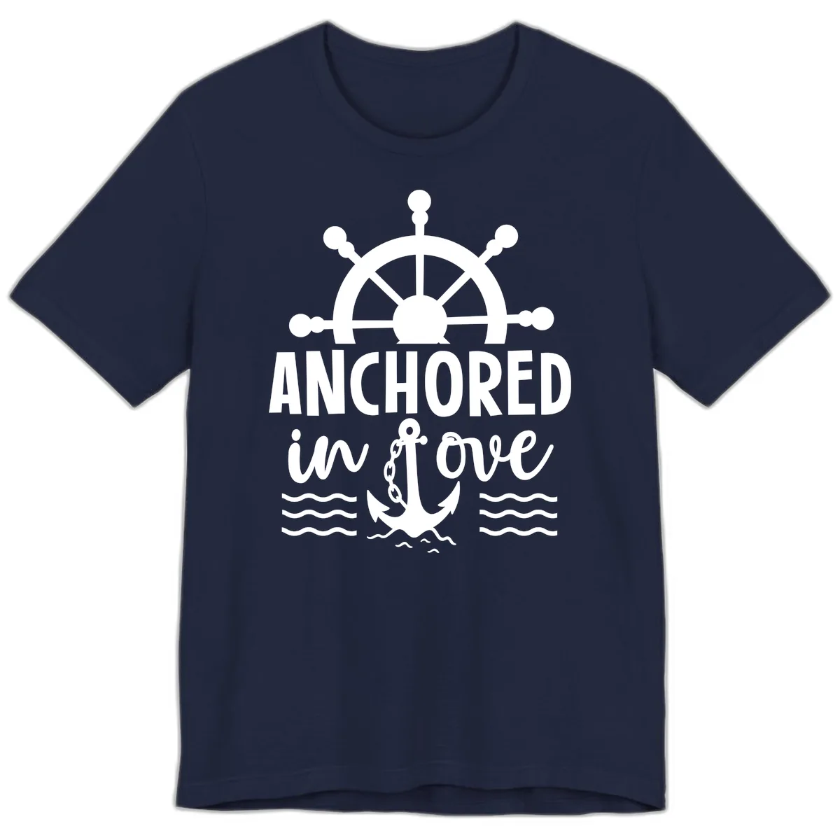 Anchored In Love Family Cruise Vacation Apparel Premium T-Shirt in Navy