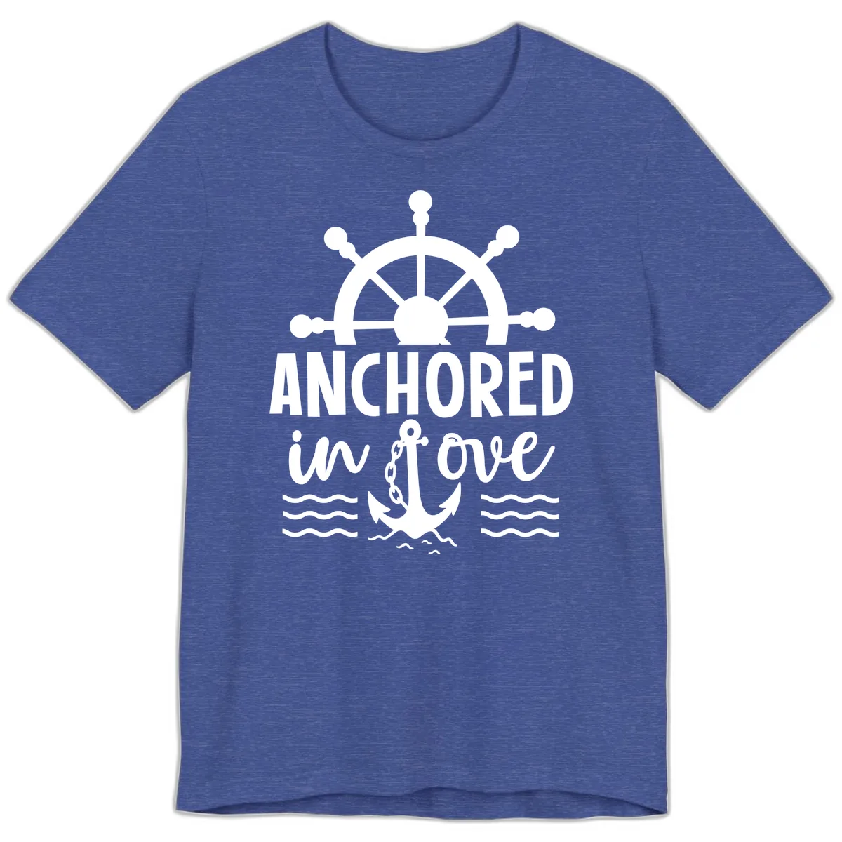 Anchored In Love Family Cruise Vacation Apparel Premium T-Shirt in Heather True Royal
