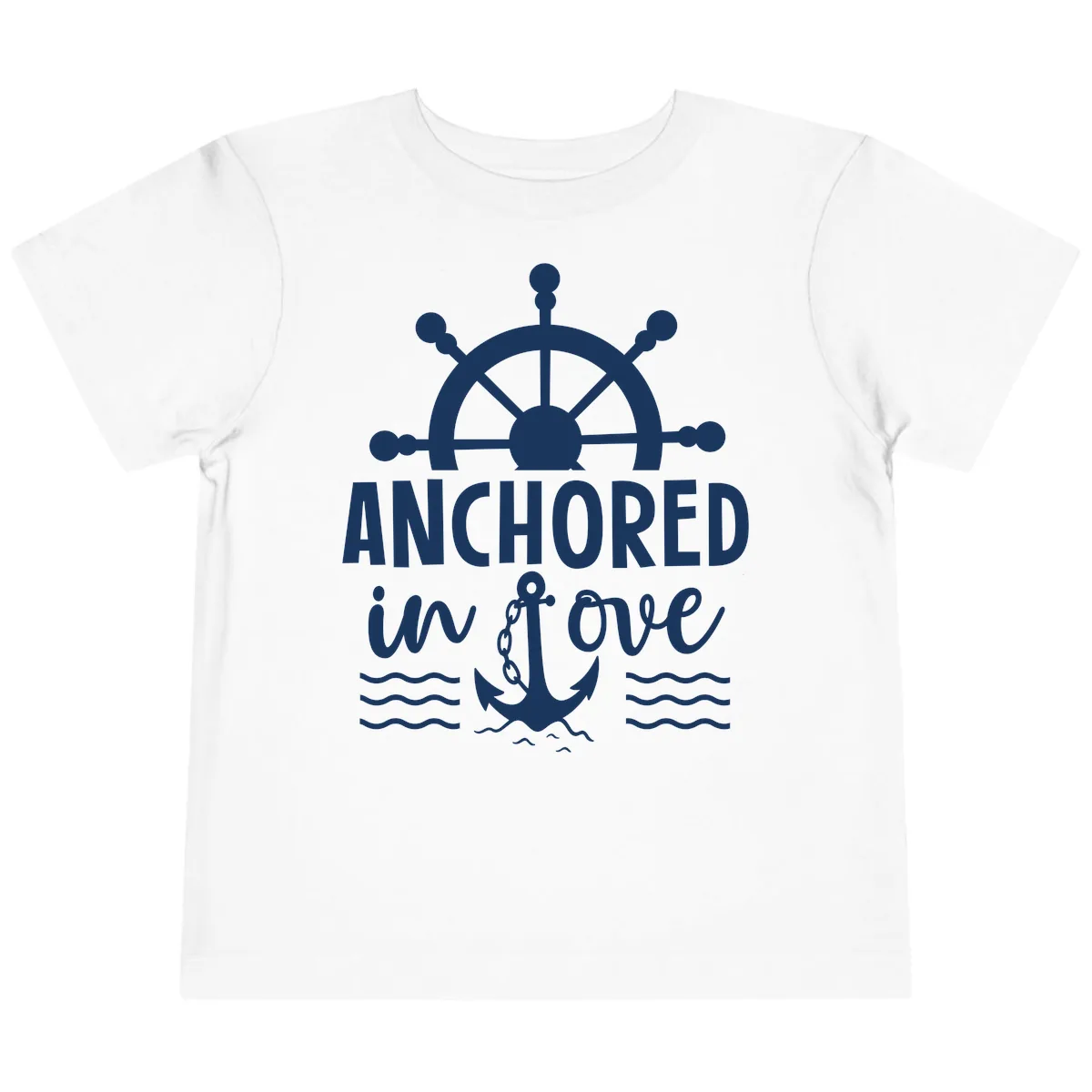 Anchored In Love Family Cruise Vacation Apparel Toddler T-Shirt in White