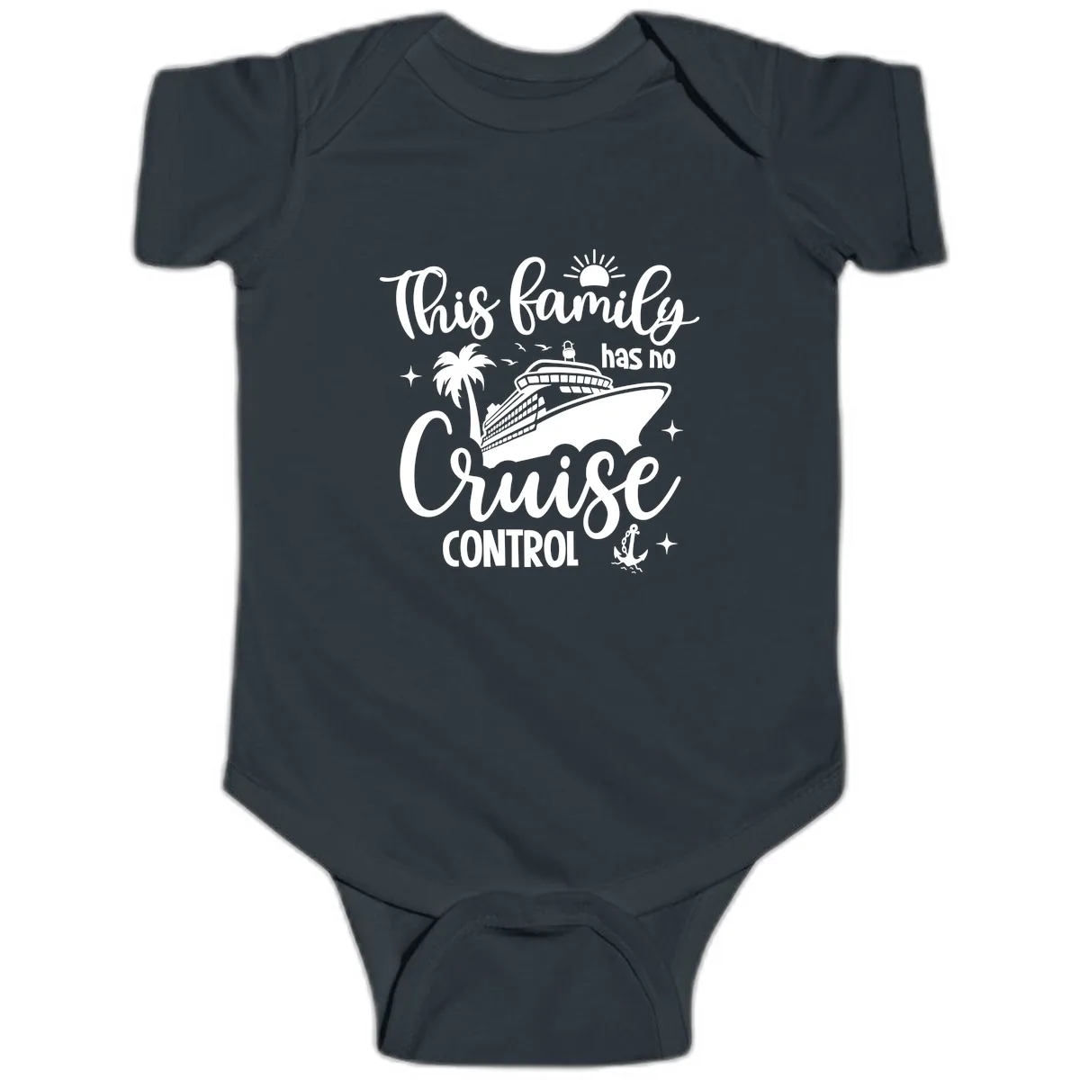 This Family Has No Cruise Control Vacation Baby Onesie in Black