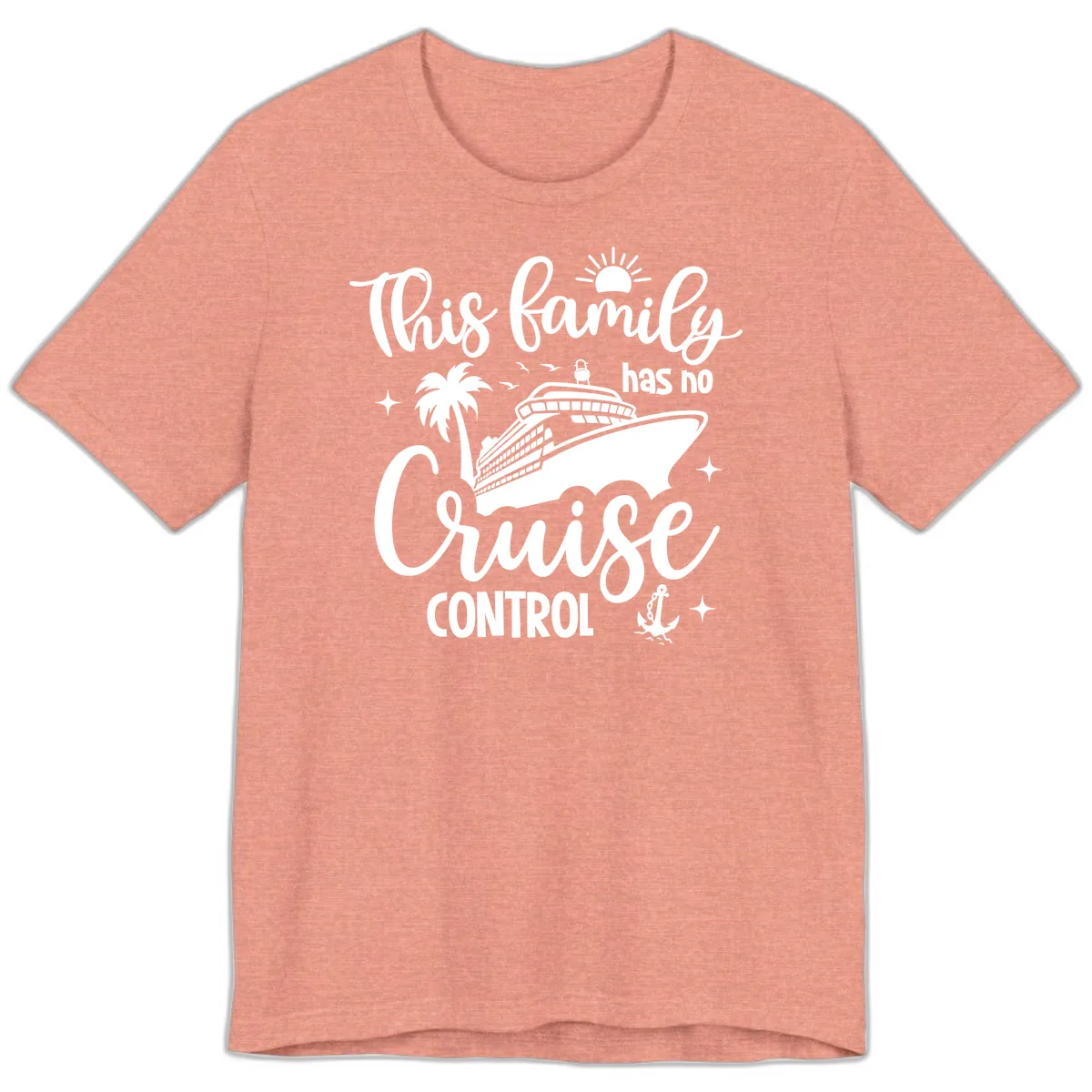 This Family Has No Cruise Control Vacation Premium T-Shirt in Heather Sunset
