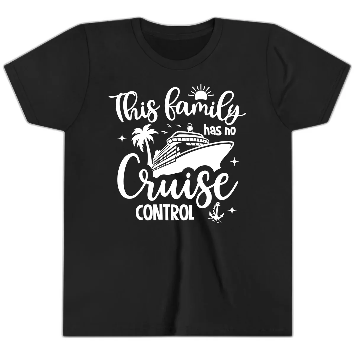 This Family Has No Cruise Control Vacation Youth T-Shirt in Black