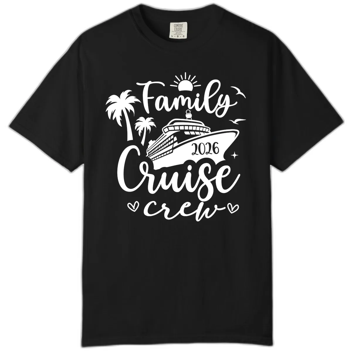 Family Cruise Crew 2026 Vacation Apparel Comfort Color in Black