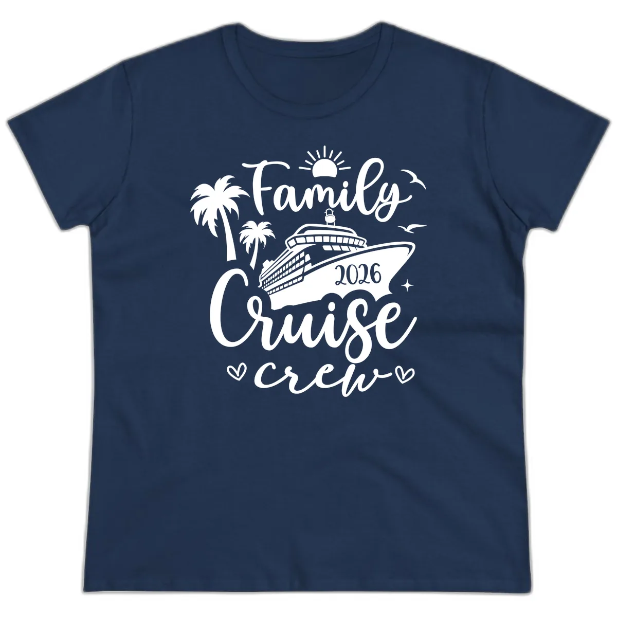 Family Cruise Crew 2026 Vacation Apparel Ladies Tee in Navy