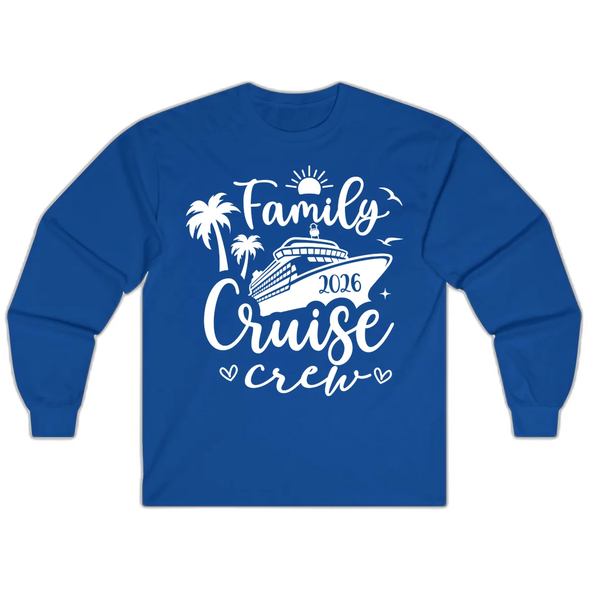 Family Cruise Crew 2026 Vacation Apparel Long Sleeve in Royal