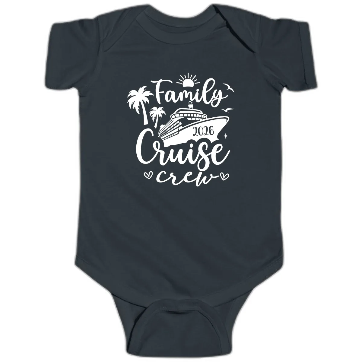 Family Cruise Crew 2026 Vacation Apparel Baby Onesie in Black