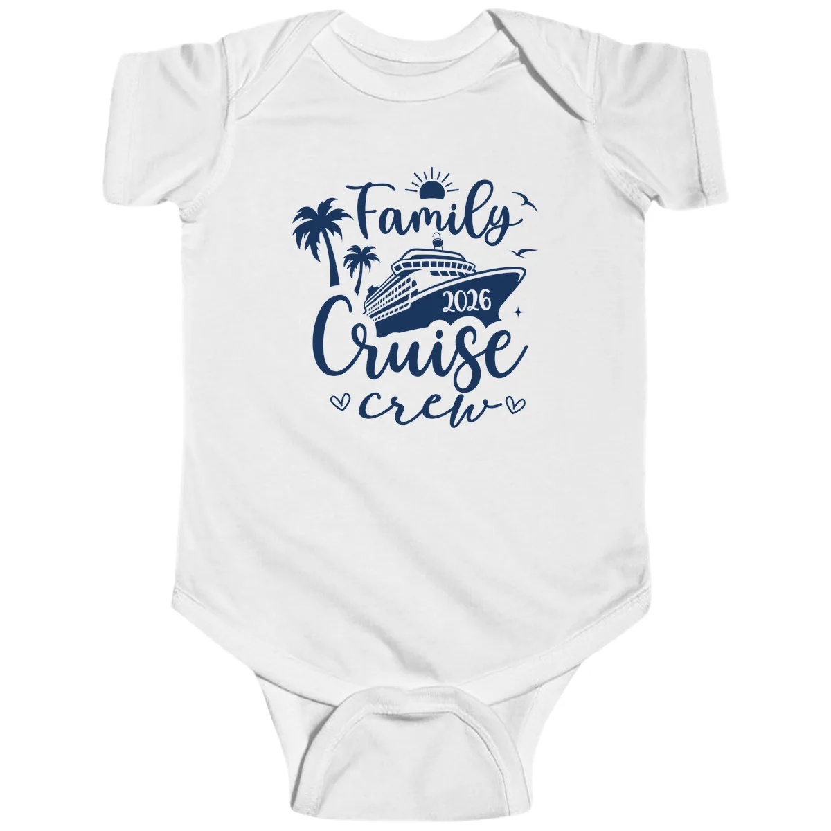 Family Cruise Crew 2026 Vacation Apparel Baby Onesie in White