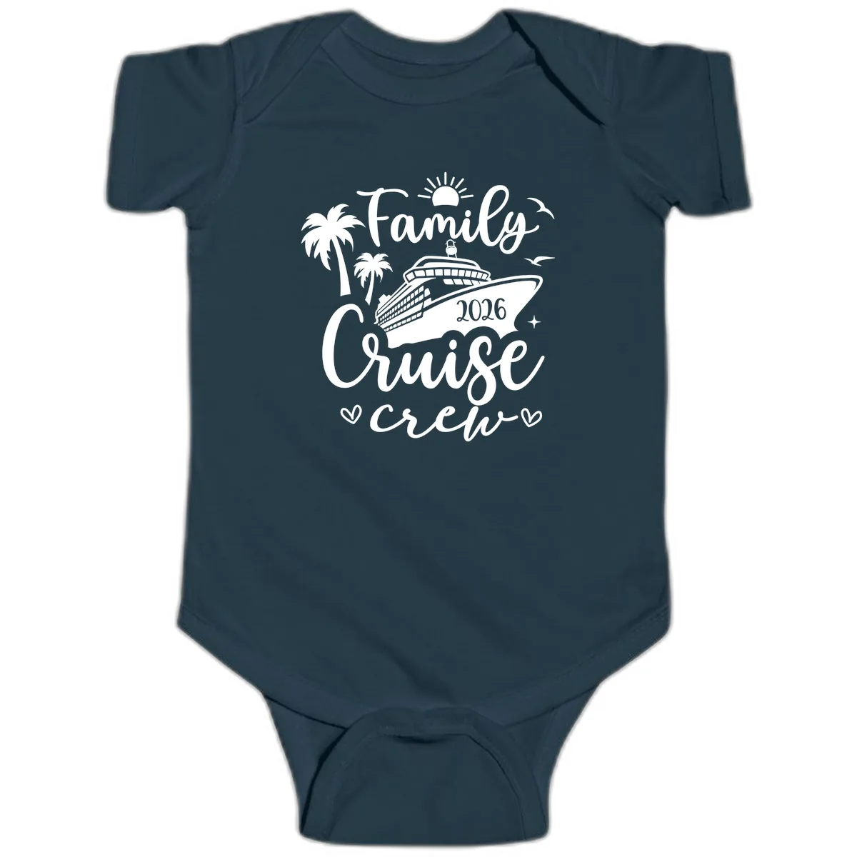 Family Cruise Crew 2026 Vacation Apparel Baby Onesie in Navy