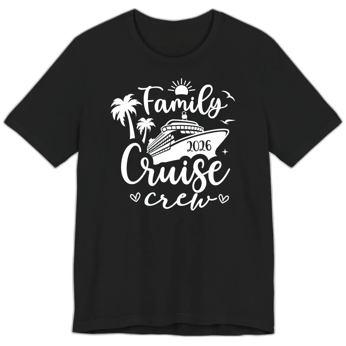Family Cruise Crew 2026 Vacation Apparel Premium T-Shirt in Black
