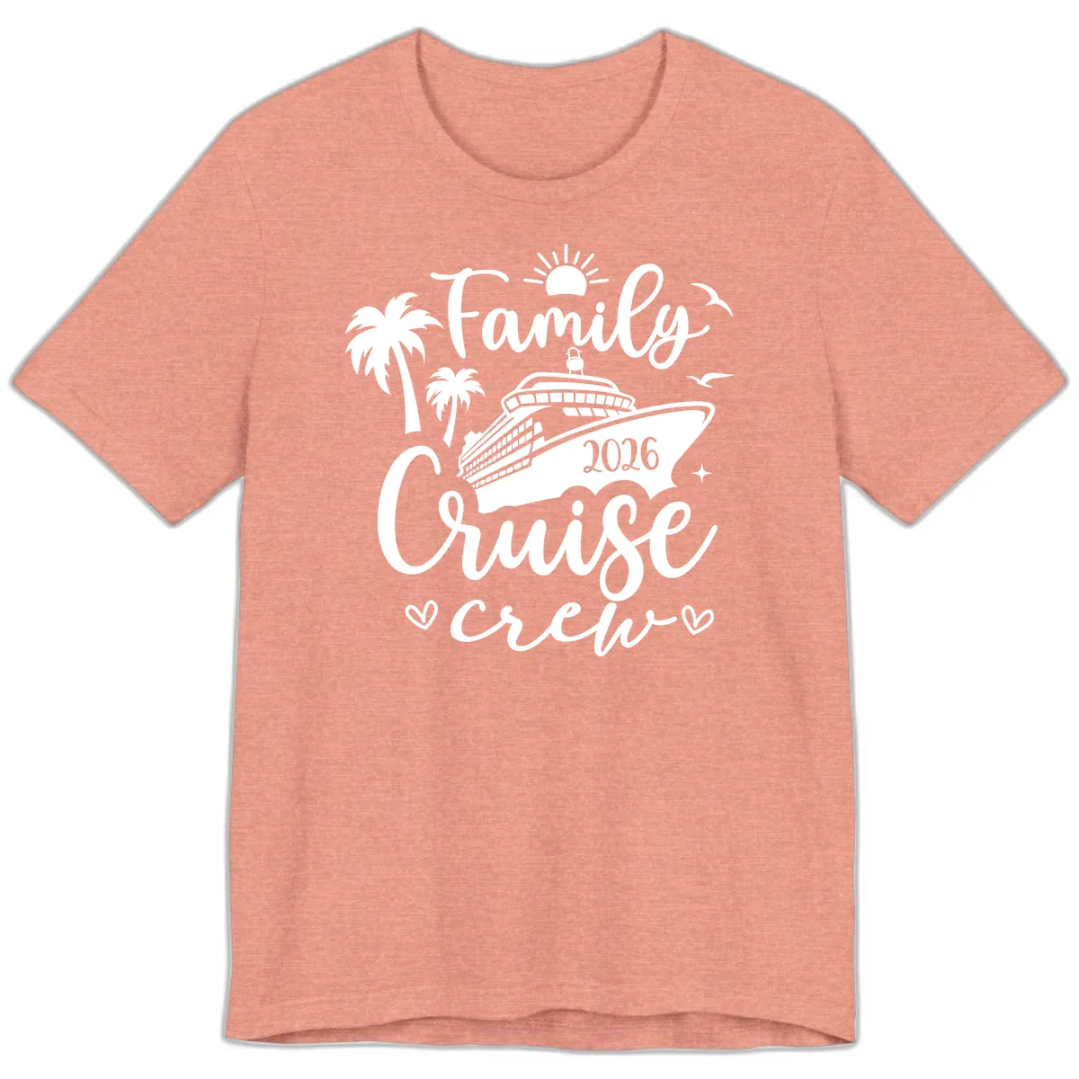 Family Cruise Crew 2026 Vacation Apparel Premium T-Shirt in Heather Sunset