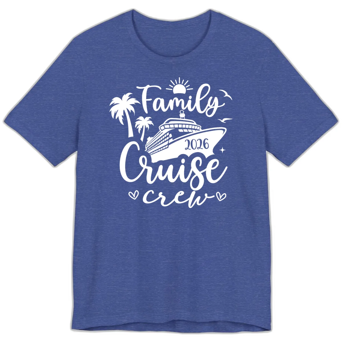 Family Cruise Crew 2026 Vacation Apparel Premium T-Shirt in Heather True Royal