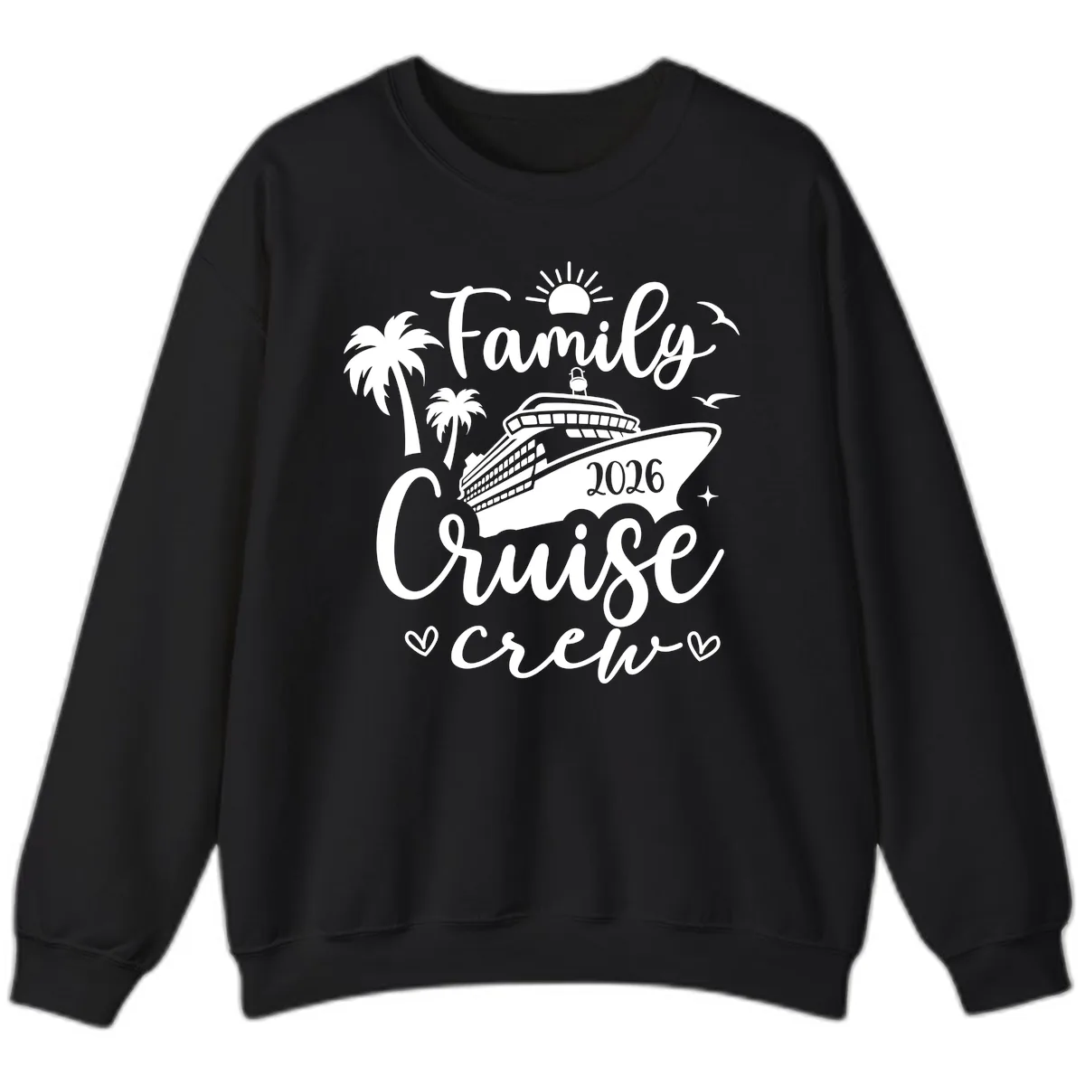 Family Cruise Crew 2026 Vacation Apparel Sweatshirt in Black
