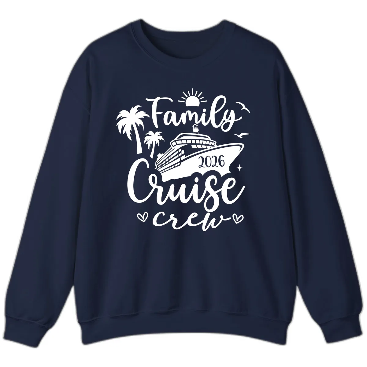 Family Cruise Crew 2026 Vacation Apparel Sweatshirt in Navy