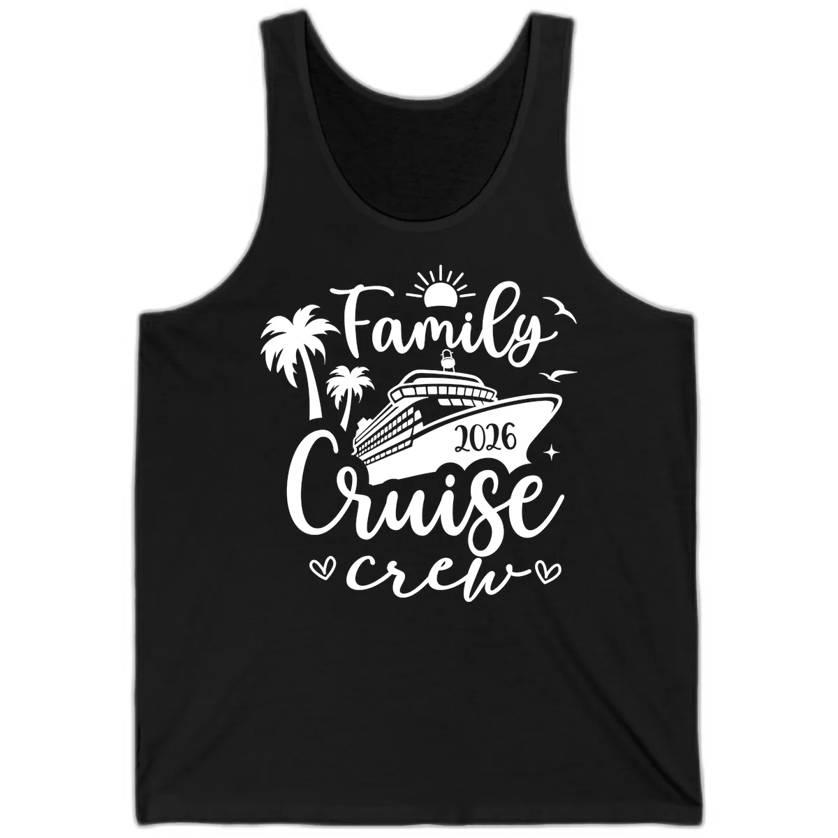 Family Cruise Crew 2026 Vacation Apparel Tank in Black