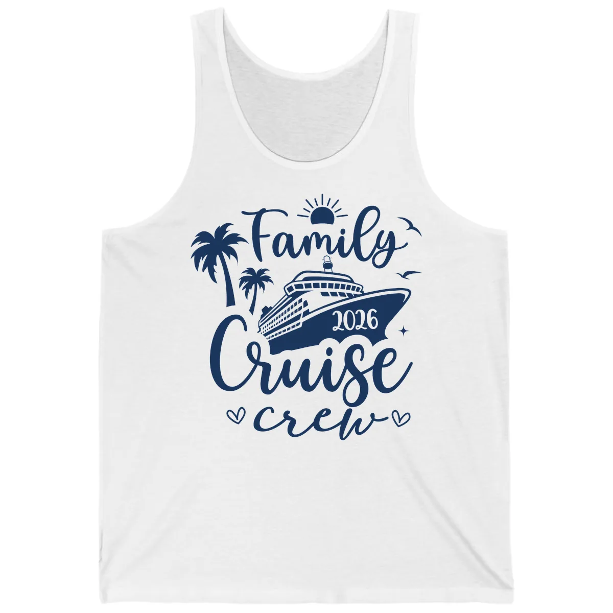 Family Cruise Crew 2026 Vacation Apparel Tank in White