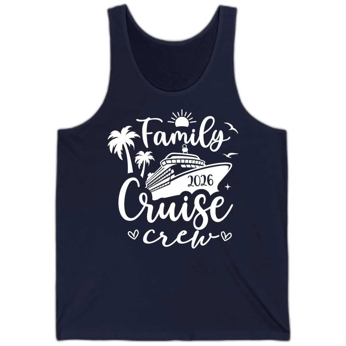 Family Cruise Crew 2026 Vacation Apparel Tank in Navy