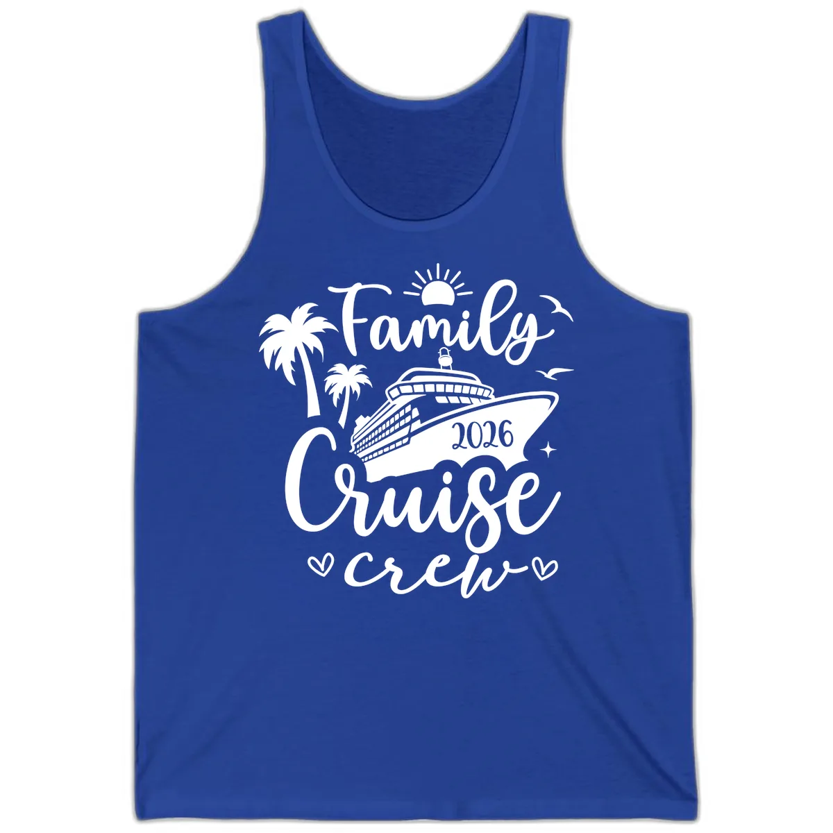 Family Cruise Crew 2026 Vacation Apparel Tank in True Royal
