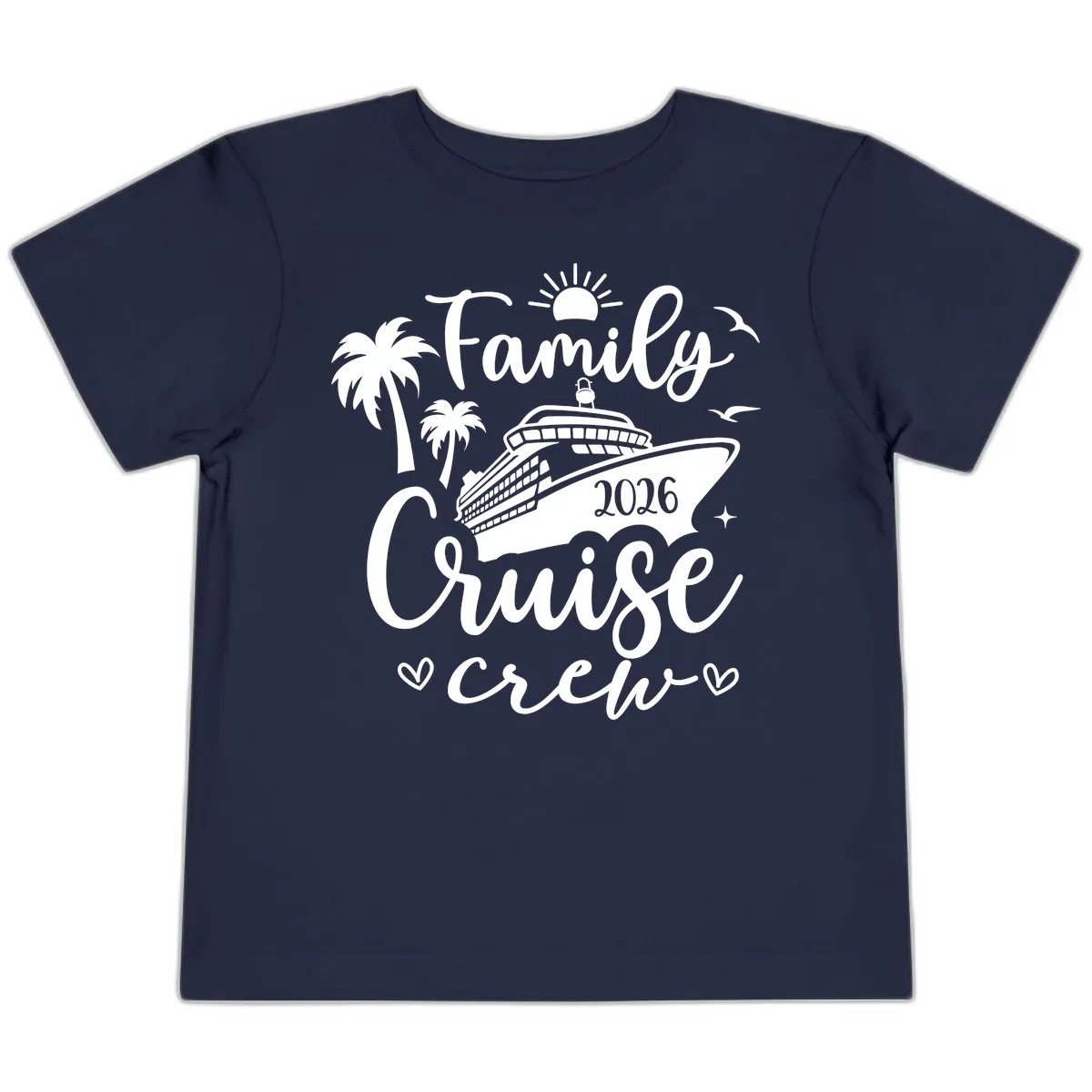 Family Cruise Crew 2026 Vacation Apparel Toddler T-Shirt in Navy