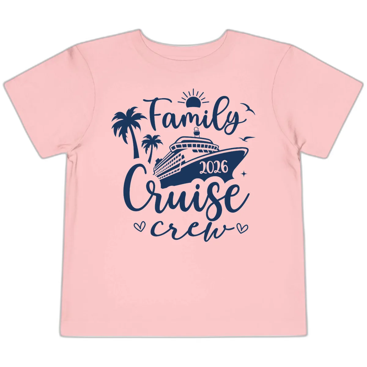 Family Cruise Crew 2026 Vacation Apparel Toddler T-Shirt in Pink