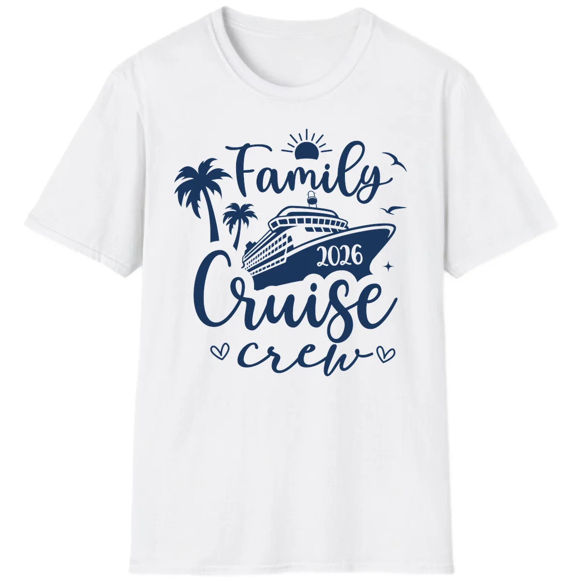 Family Cruise Crew 2026 Vacation Apparel T-Shirt in White