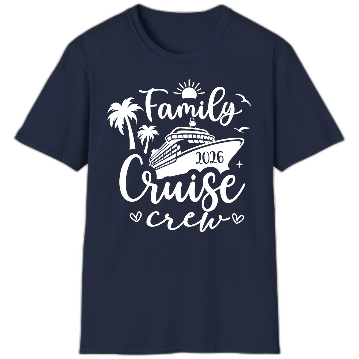 Family Cruise Crew 2026 Vacation Apparel T-Shirt in Navy