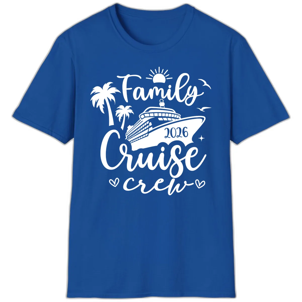 Family Cruise Crew 2026 Vacation Apparel T-Shirt in Royal