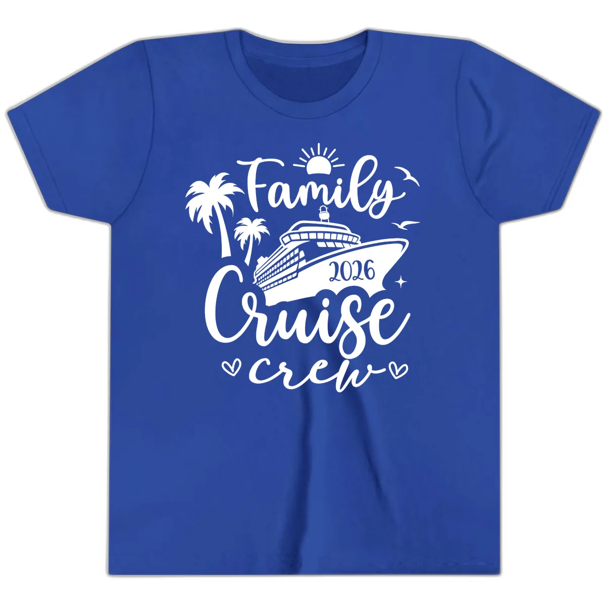 Family Cruise Crew 2026 Vacation Apparel Youth T-Shirt in True Royal