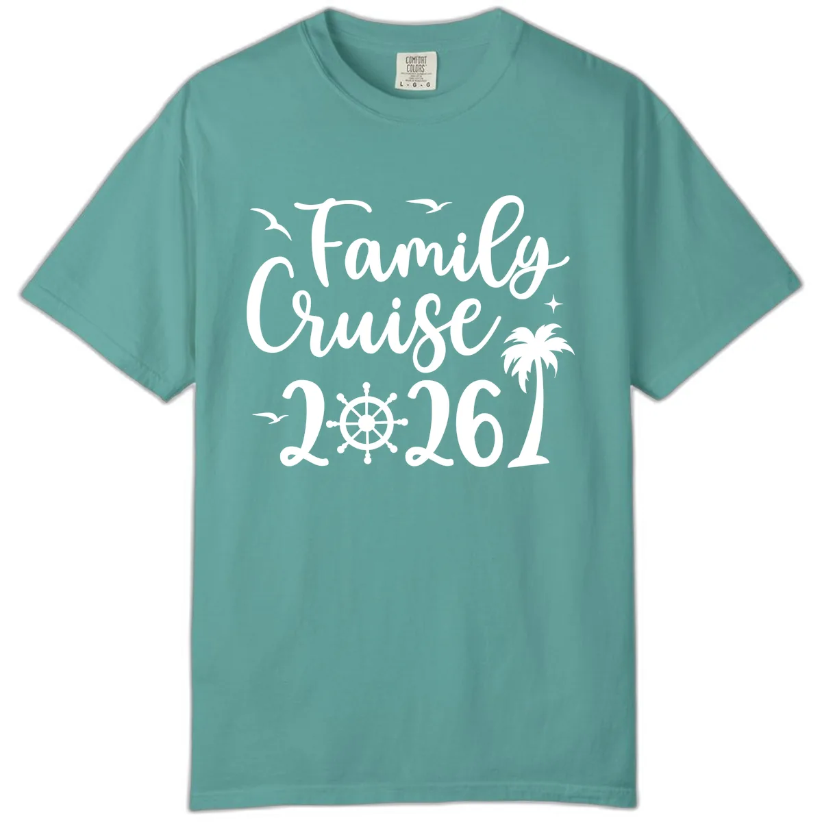 Family Cruise 2026 Vacation Apparel Comfort Color in Seafoam