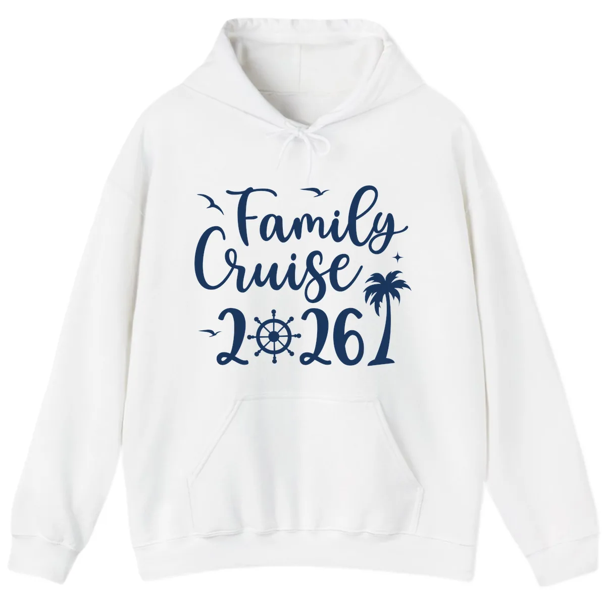 Family Cruise 2026 Vacation Apparel Hoodie in White