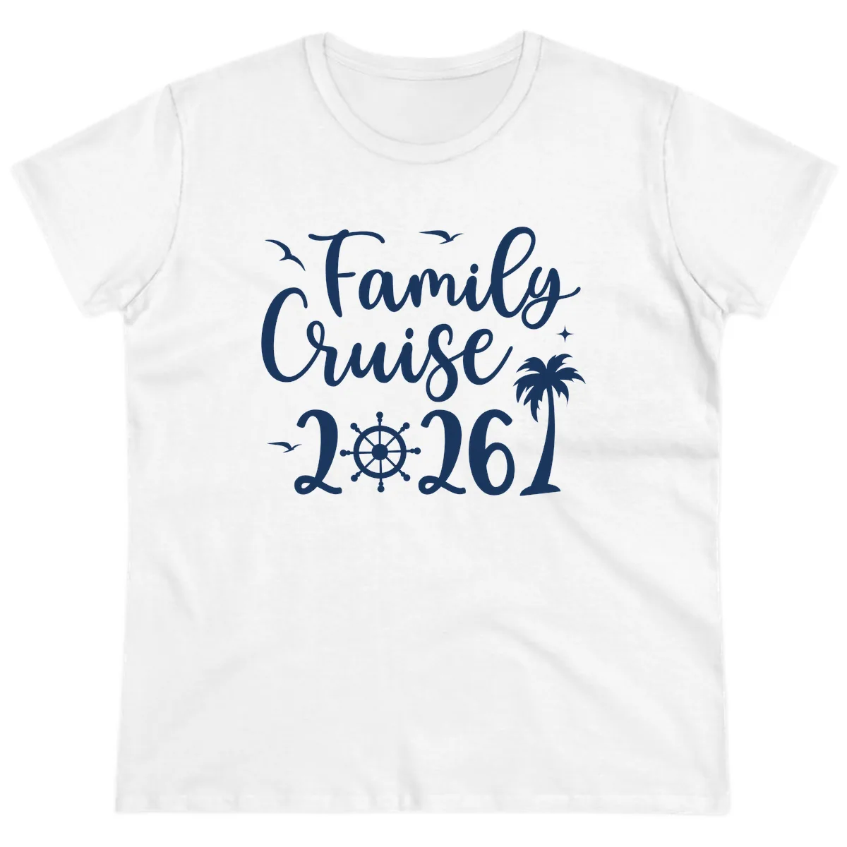 Family Cruise 2026 Vacation Apparel Ladies Tee in White