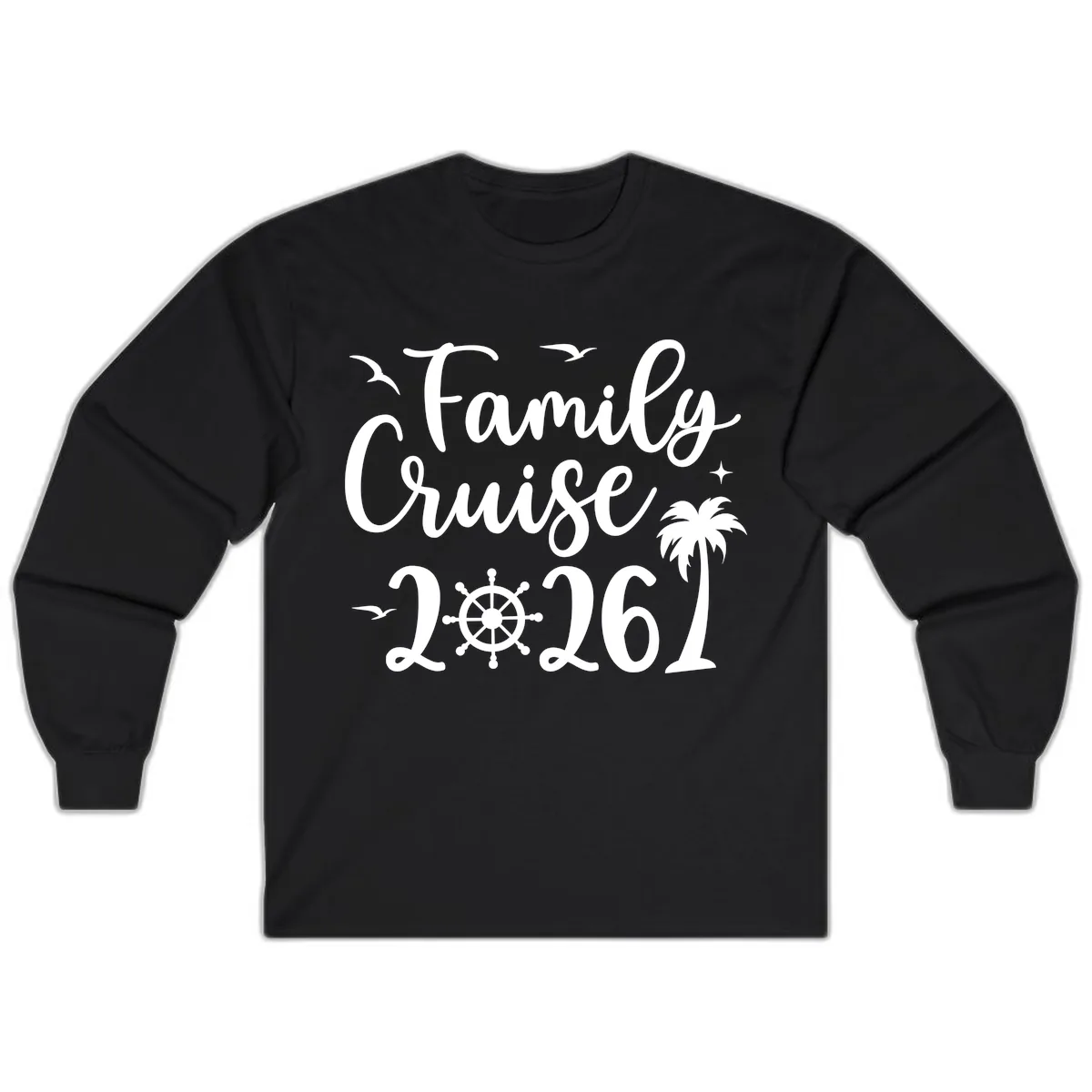Family Cruise 2026 Vacation Apparel Long Sleeve in Black