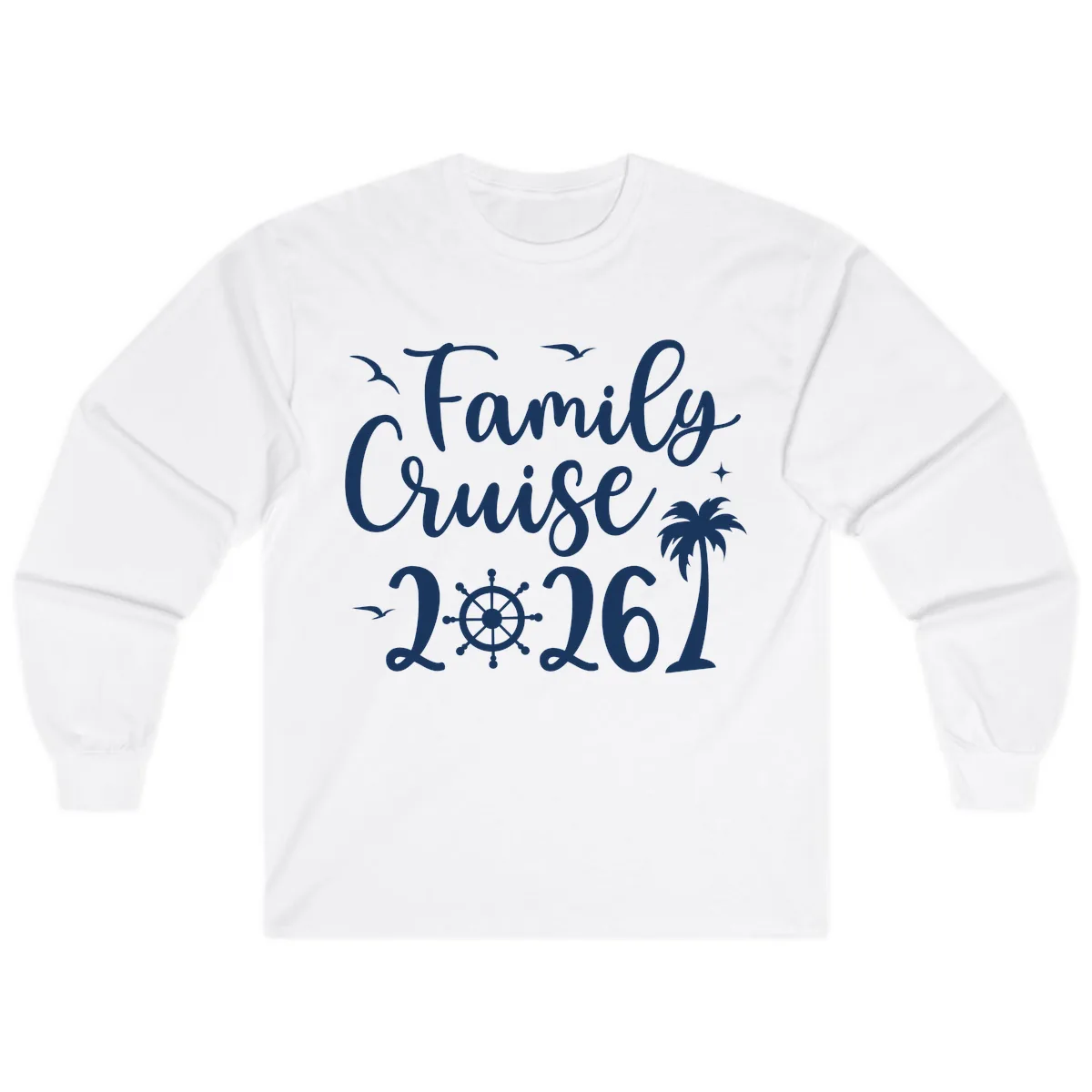 Family Cruise 2026 Vacation Apparel Long Sleeve in White