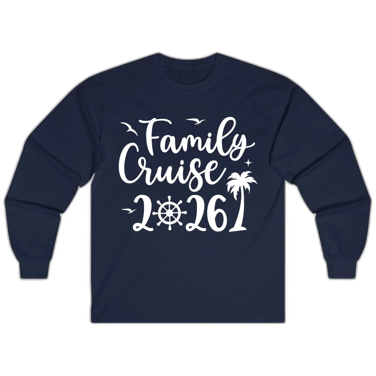 Family Cruise 2026 Vacation Apparel Long Sleeve in Navy
