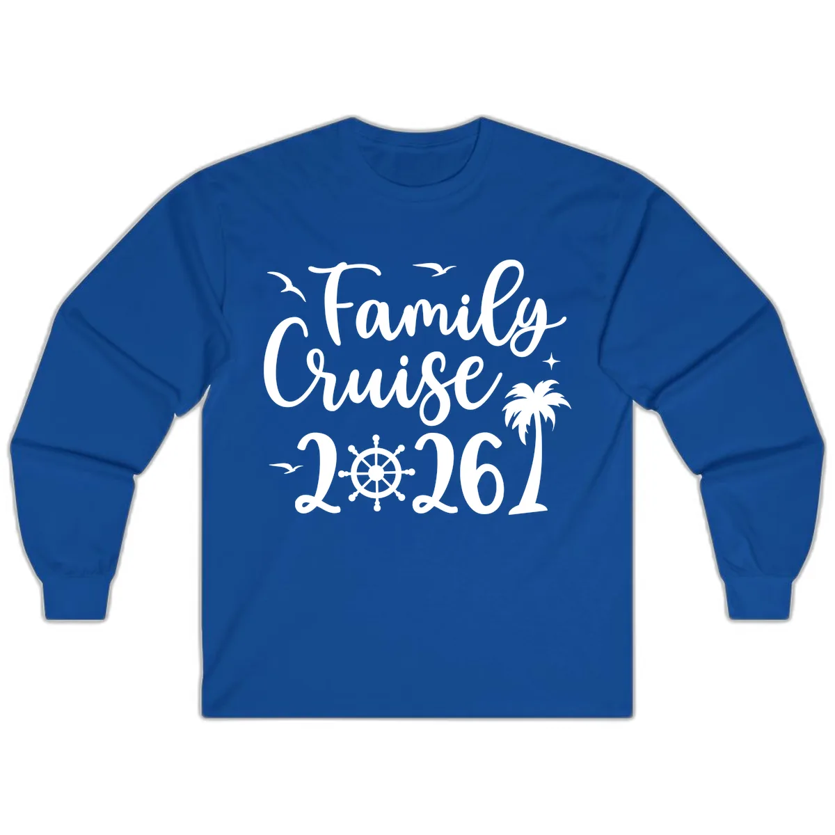 Family Cruise 2026 Vacation Apparel Long Sleeve in Royal