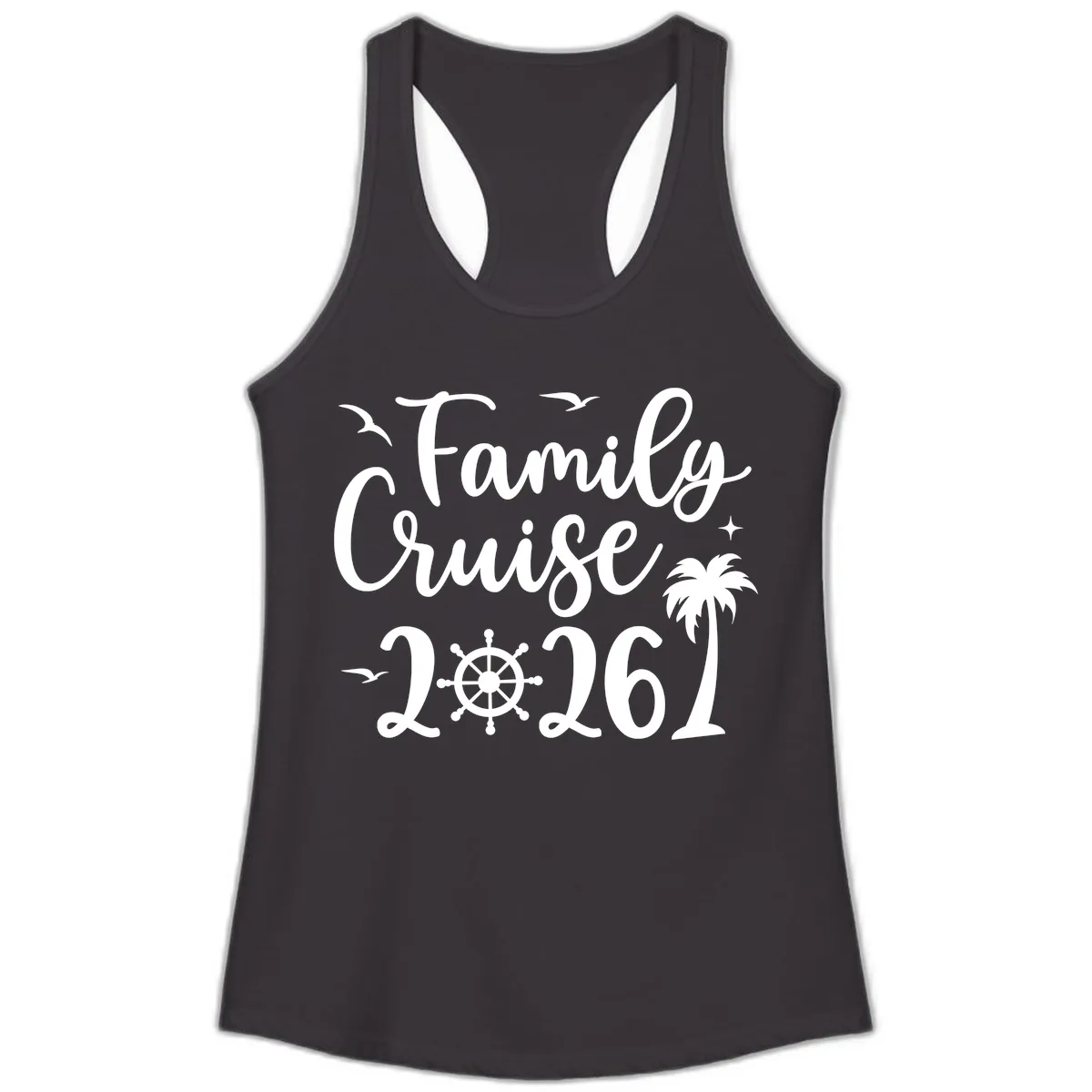 Family Cruise 2026 Vacation Apparel Ladies Tank in Black