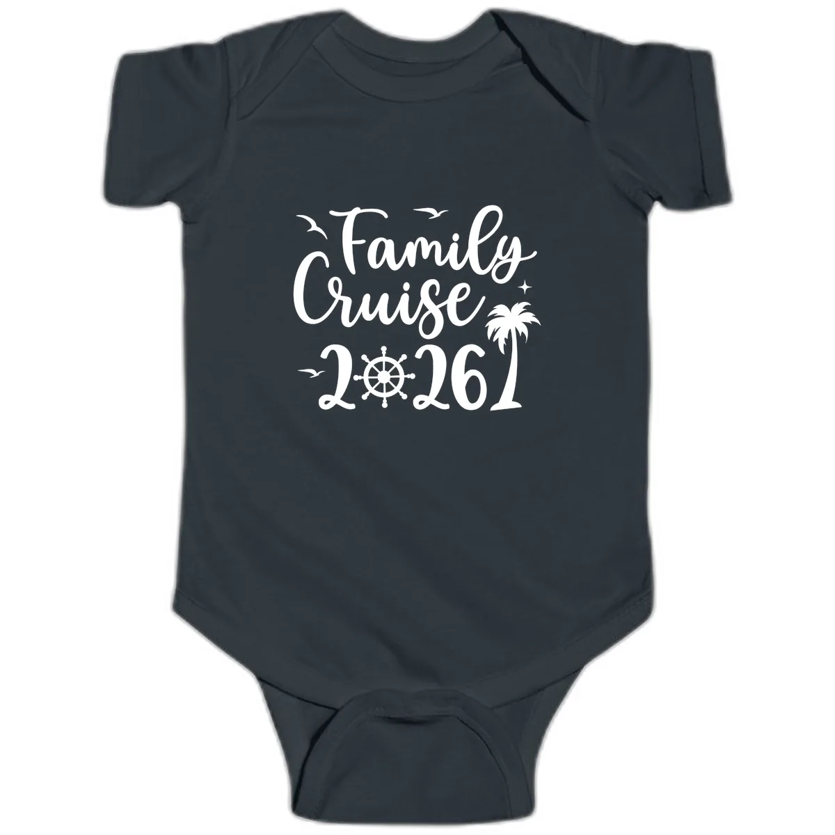 Family Cruise 2026 Vacation Apparel Baby Onesie in Black