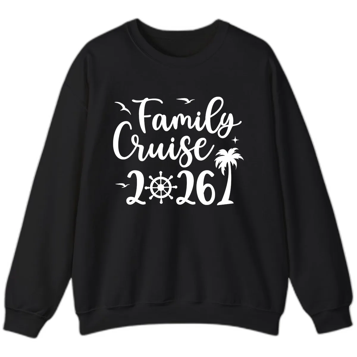 Family Cruise 2026 Vacation Apparel Sweatshirt in Black