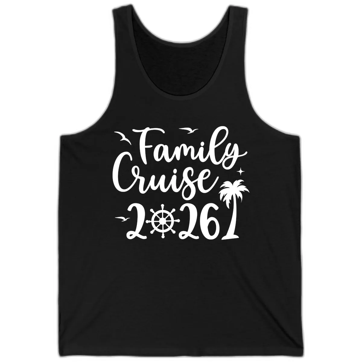 Family Cruise 2026 Vacation Apparel Tank in Black